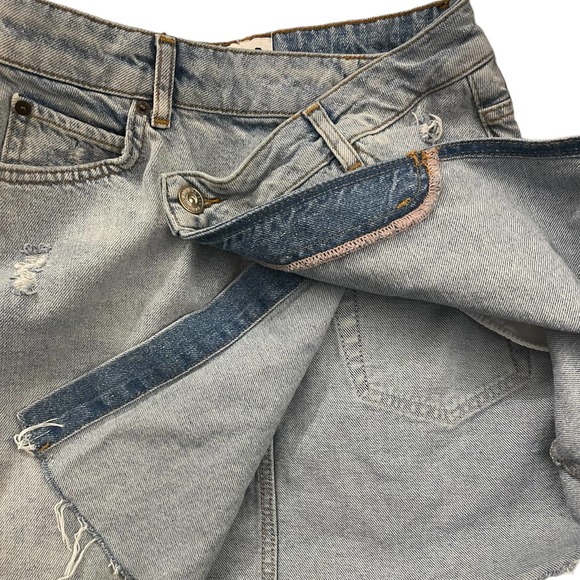 BDG Urban Outfitters Asymmetrical Denim Jean Button Criss Cross Skirt XS - Picture 7 of 8
